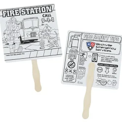 Fire Safety Coloring Hand Fan
