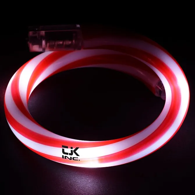 Flashing LED Tube Bracelet - Candy Cane