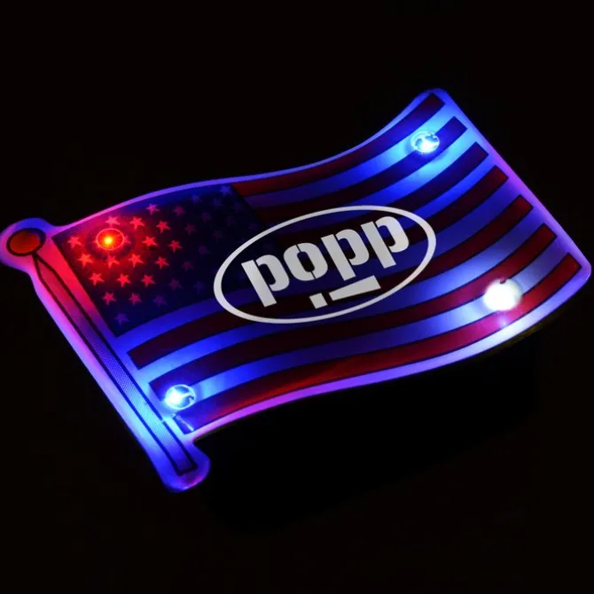 Flashing USA Flag Pin