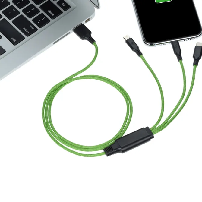 3-foot Metallic Charging Cable - Light-Up Logo