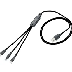 3-foot Metallic Charging Cable - Light-Up Logo