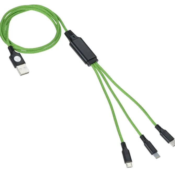 3-foot Metallic Charging Cable - Light-Up Logo