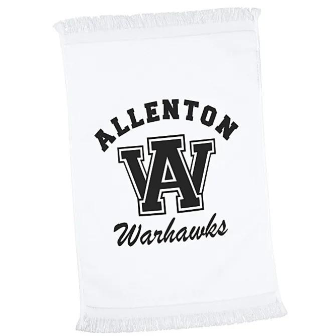 Fringed Velour Spirit Towel - 11 inches x 18 inches - White