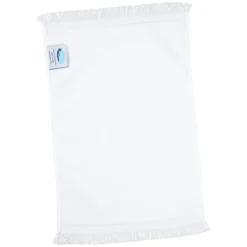 Fringed Velour Spirit Towel - 11 inches x 18 inches - White