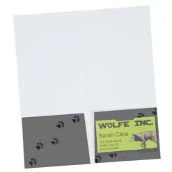 Full Color Paper Two-Pocket Mini Folder - 9 inches x 4 inches