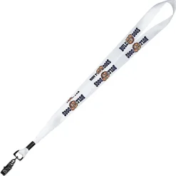 Full Color Ribbon Lanyard - 7/8 inch - 34 inches - Metal Bulldog Clip
