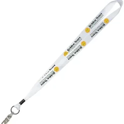Full Color Ribbon Lanyard - 7/8 inch - 36 inches - Snap with Metal Bulldog Clip