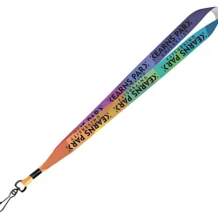 Full Color Ribbon Lanyard - 7/8 inch - 32 inches - Metal Swivel Snap Hook