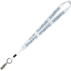 Full Color Ribbon Lanyard - 7/8 inch - 34 inches - Snap with Metal Bulldog Clip
