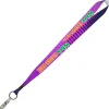 Full Color Ribbon Lanyard - 7/8 inch - 32 inches - Snap with Metal Bulldog Clip