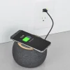Garm Fabric and Bamboo Speaker with Wireless Charger