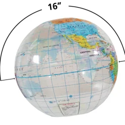 Globe Beach Ball - Clear - 16 inches