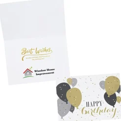 Gold Balloons Birthday Card