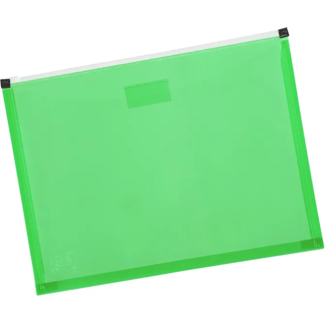 Gussetted Zip Envelope with Front Pocket