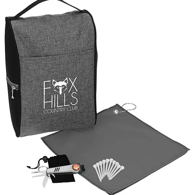 Heathered Shoe Bag Golf Kit