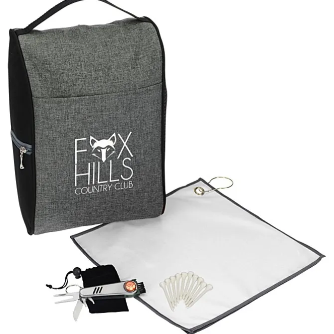 Heathered Shoe Bag Golf Kit
