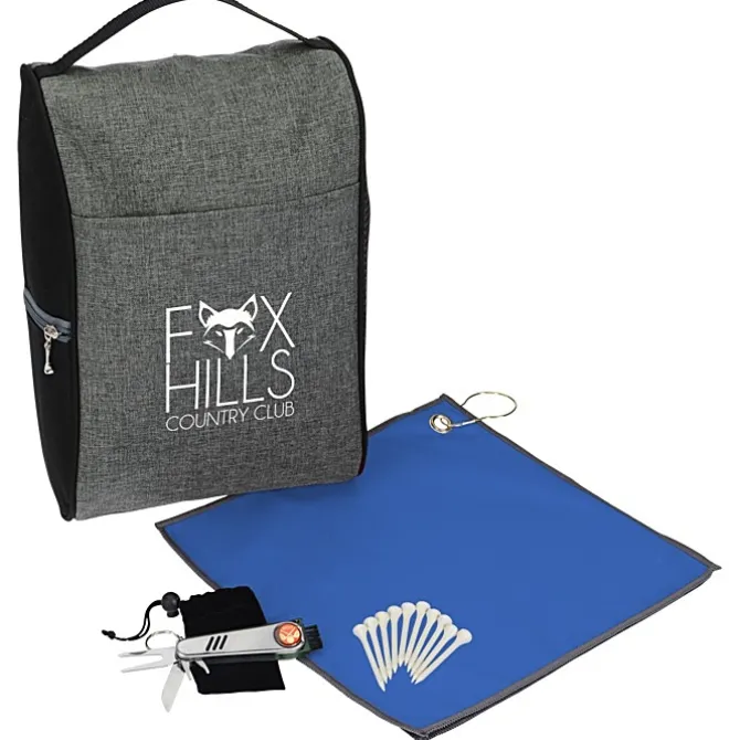 Heathered Shoe Bag Golf Kit