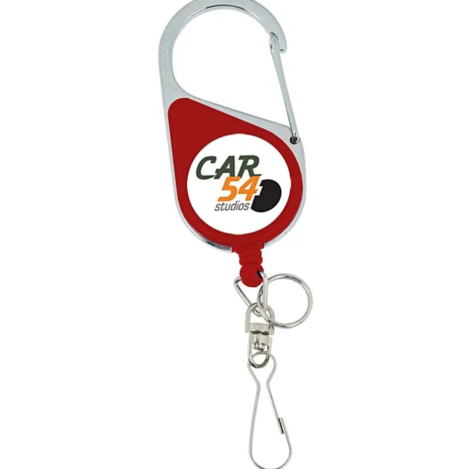 Heavy Duty Clip On Retractable Badge Holder - Round - Label