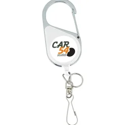 Heavy Duty Clip On Retractable Badge Holder - Round - Label