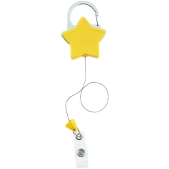 Heavy Duty Clip On Retractable Badge Holder - Star - Label