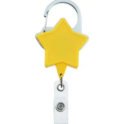 Heavy Duty Clip On Retractable Badge Holder - Star - Label
