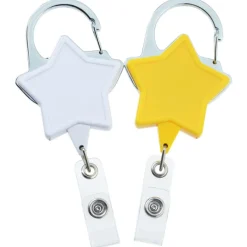 Heavy Duty Clip On Retractable Badge Holder - Star - Label