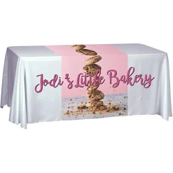 Hemmed Antimicrobial Open-Back Table Throw - 6'