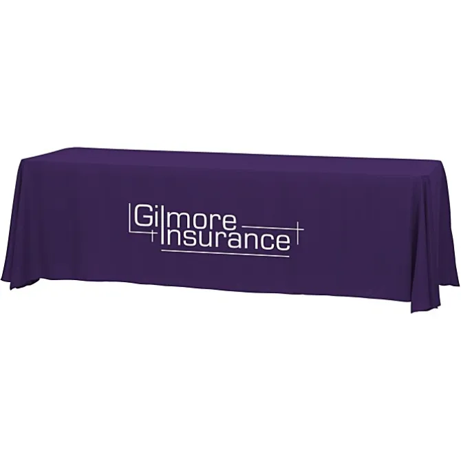 Hemmed Closed-Back Poly/Cotton Table Throw - 8' - 24 hr