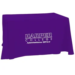 Hemmed Open-Back Poly/Cotton Table Throw - 4' - 24 hr