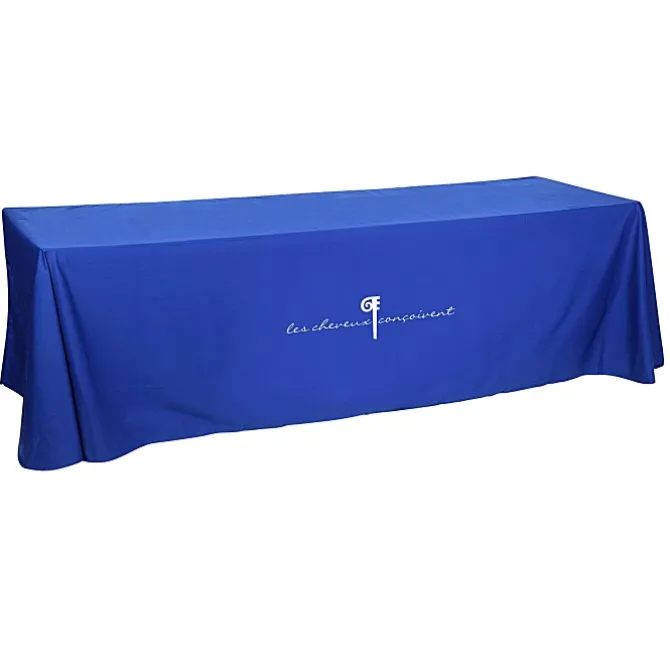 Hemmed Open-Back Poly/Cotton Table Throw - 8' - 24 hr