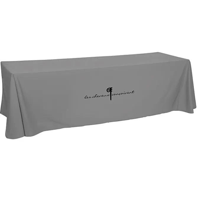 Hemmed Open-Back Poly/Cotton Table Throw - 8' - 24 hr