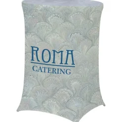 Hemmed UltraFit Table Cover - Round - Bar Height - Full Color
