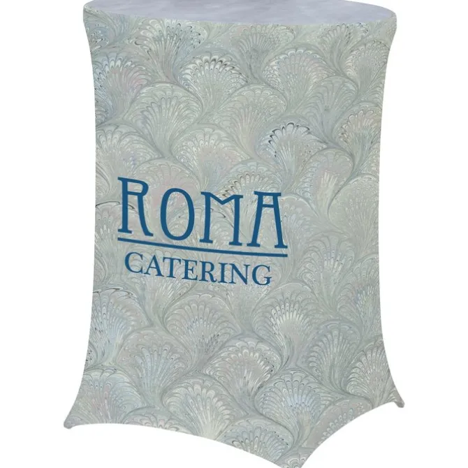 Hemmed UltraFit Table Cover - Round - Bar Height - Full Color