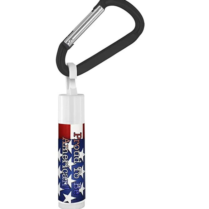 Holiday Lip Balm with Carabiner - Stars & Stripes