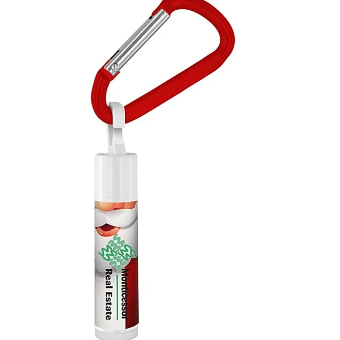 Holiday Lip Balm with Carabiner - Santa - 24 hr