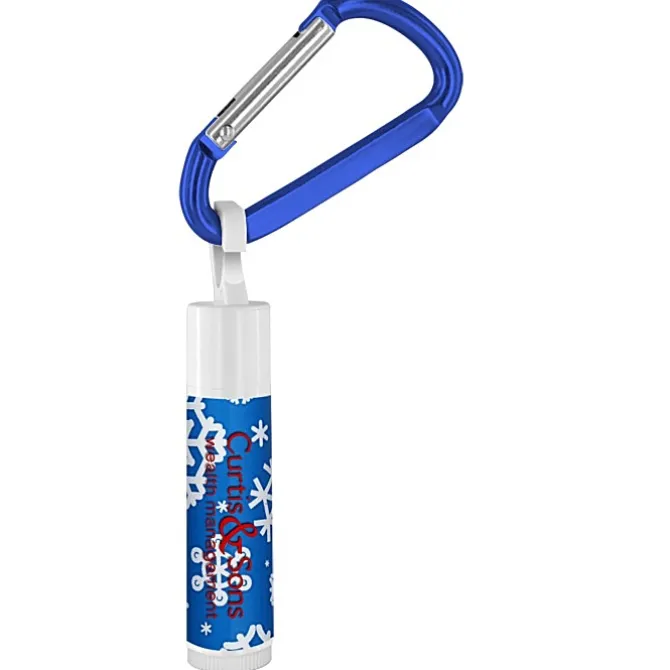 Holiday Lip Balm with Carabiner - Snowflakes - 24 hr
