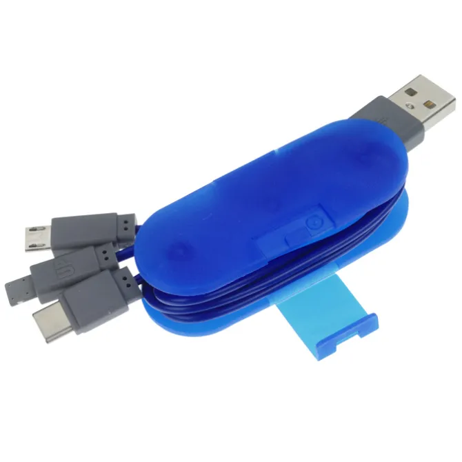 3-in-1 Cable Wrap with Phone Stand