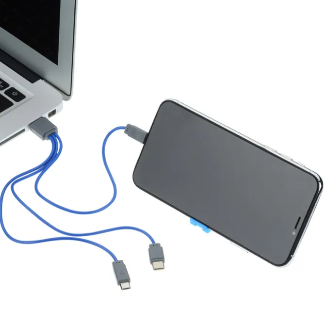 3-in-1 Cable Wrap with Phone Stand