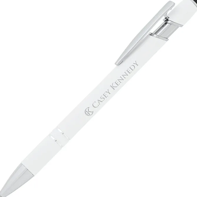 Incline Soft Touch Stylus Metal Pen - Laser Engraved