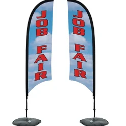Indoor Razor Sail Sign - 7' - Two Sided