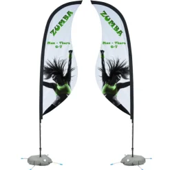 Indoor Sabre Sail Sign - 9' - Two Sided