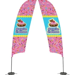 Indoor Value Razor Sail Sign - 15 feet - Two Sided