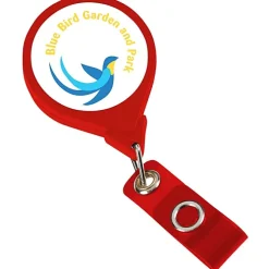 Jumbo Retractable Badge Holder - 40 inches - Round - Opaque - Label
