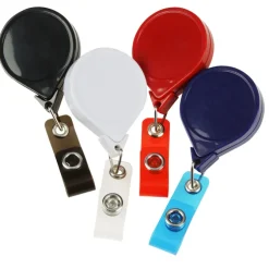 Jumbo Retractable Badge Holder - 40 inches - Round - Opaque - Label
