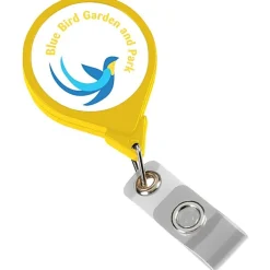 Jumbo Retractable Badge Holder - 40 inches - Round - Opaque - Label
