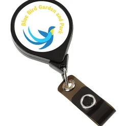 Jumbo Retractable Badge Holder - 40 inches - Round - Opaque - Label