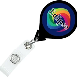 Jumbo Retractable Badge Holder with Antimicrobial Additive - 40 inches Round - Label