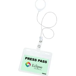 Jumbo Retractable Badge Holder with Antimicrobial Additive - 40 inches Round - Label