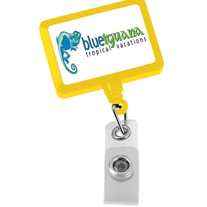 Jumbo Retractable Badge Holder - 40 inches - Rectangle - Opaque - Label
