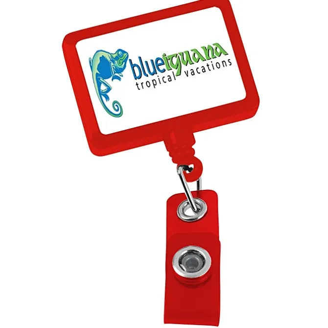 Jumbo Retractable Badge Holder - 40 inches - Rectangle - Opaque - Label